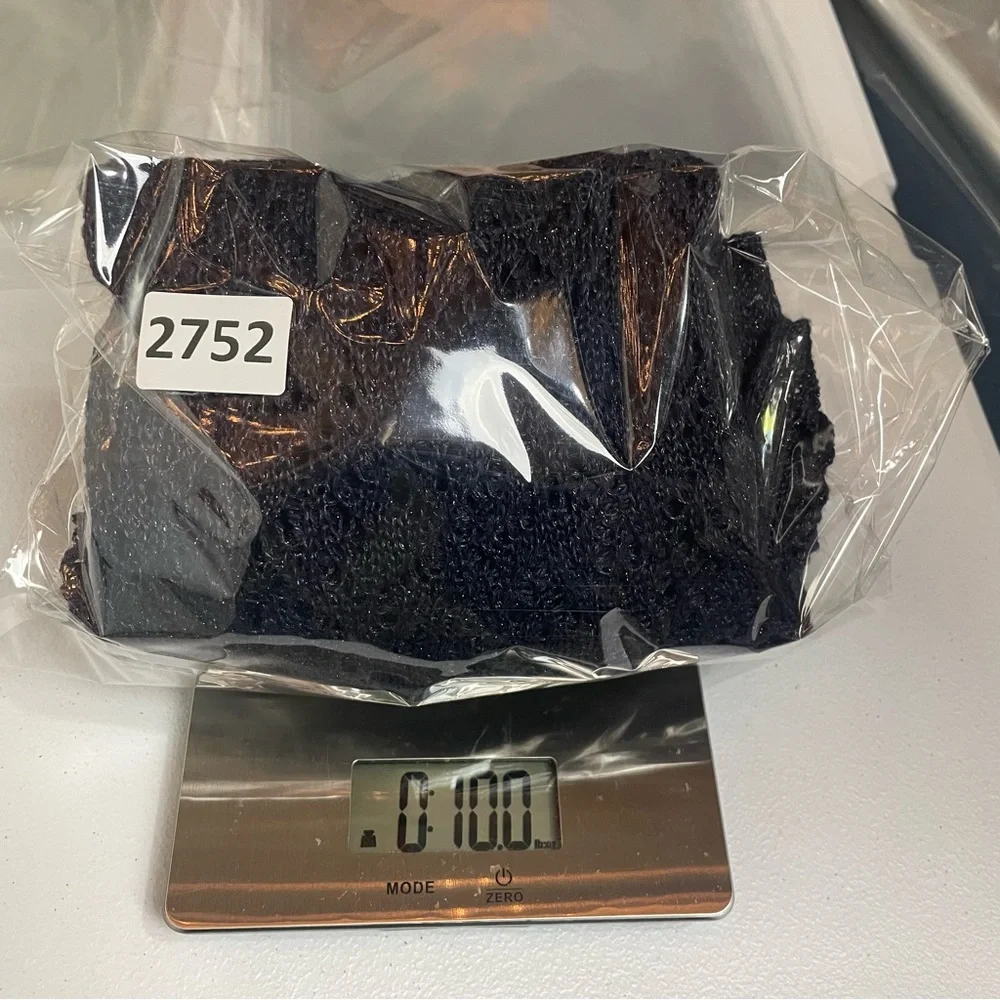 Eileen Fisher Open Front Crochet Cardigan‎ Linen Blend Blue Metallic Bohemian M - Picture 14 of 14